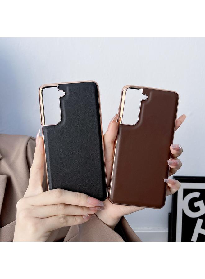 S-TOP Case For Samsung Galaxy S21+ 5G Genuine Leather Xiaoya Series Nano Electroplating Phone Case - Image 4