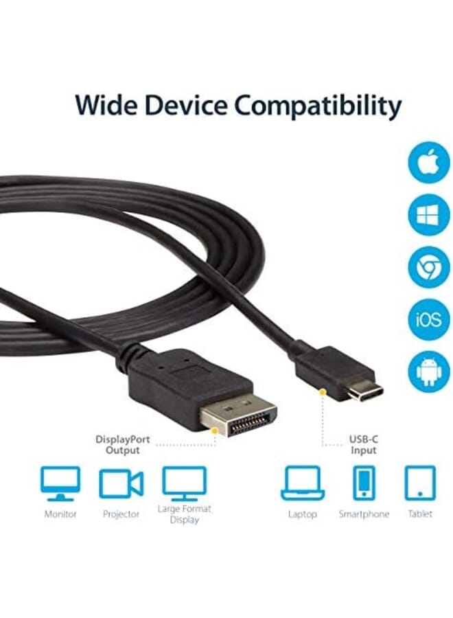 StarTech 6Ft 1.8M Usb C To Displayport 1.2 Cable 4K 60Hz Usb C To Dp Adapter Hbr2 Usb Type C Dp Alt Mode To Dp Monitor Video Cable Cdp2Dpmm6B Limited Stock See Similar Item Cdp2Dp2Mbd - Image 4