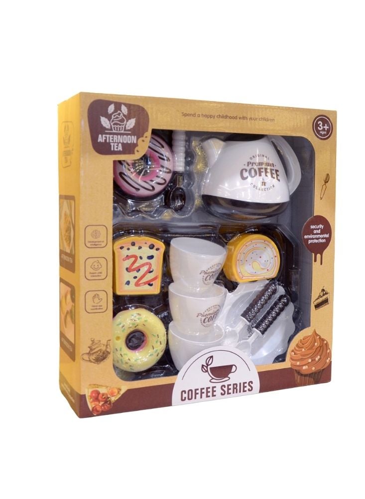 مجموعة ألعاب شاي ما بعد الظهيرة والقهوة - مجموعة قهوة وحلوى تظاهرية للأطفال