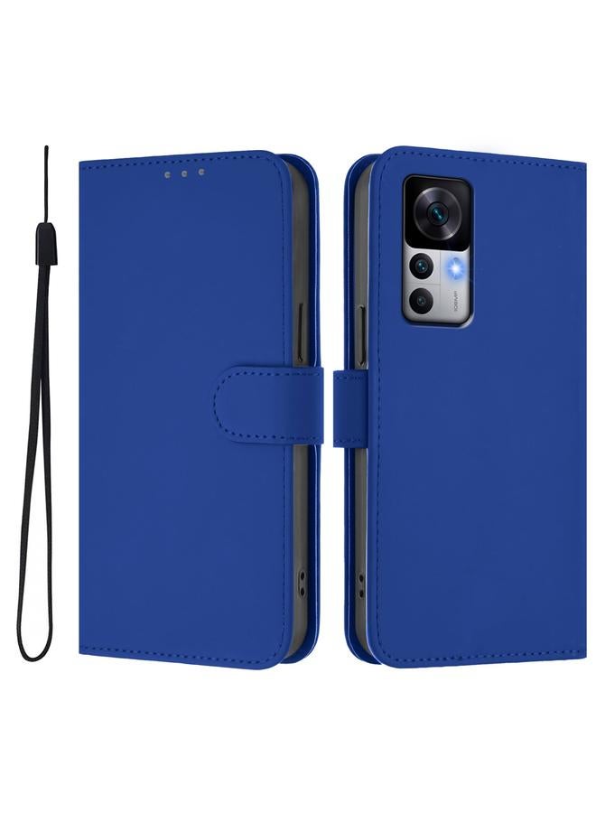 S-TOP Case For Redmi K50 Ultra Skin Feel Solid Color Leather Phone Case with Lanyard - Image 2