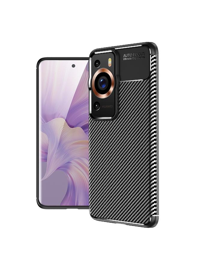 زبون جراب لهاتف Huawei P60 Pro مصنوع من ألياف الكربون ومقاوم للصدمات من مادة TPU - Image 1