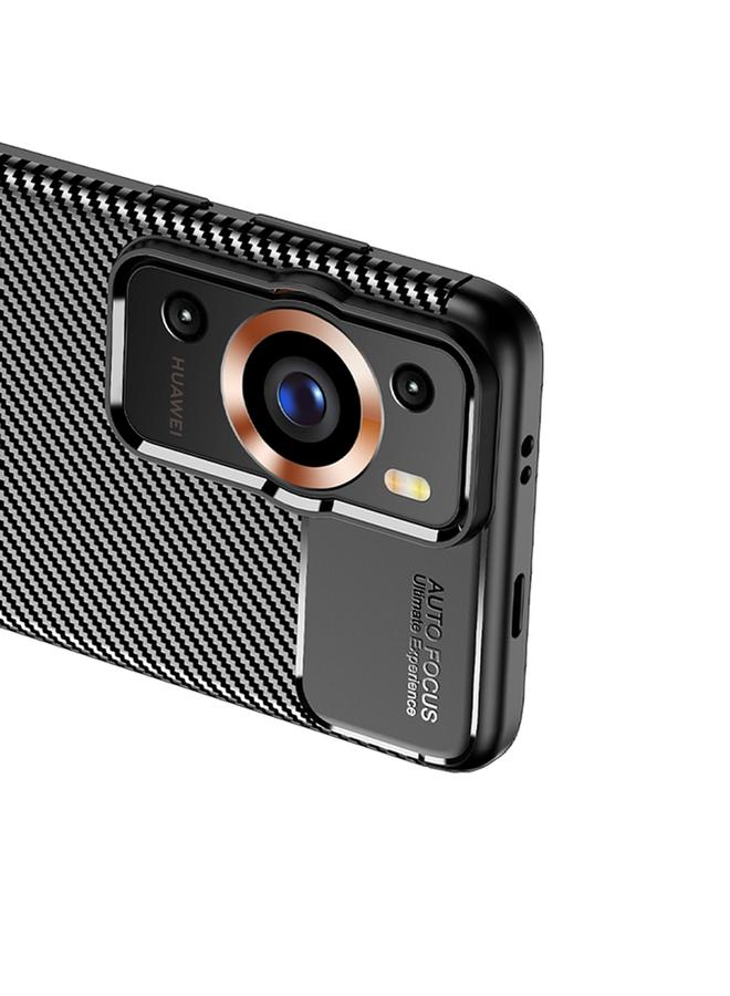 زبون جراب لهاتف Huawei P60 Pro مصنوع من ألياف الكربون ومقاوم للصدمات من مادة TPU - Image 5