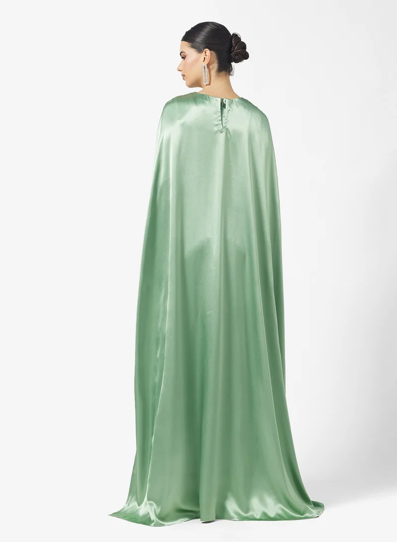 Namshi x Jewel Embellished Cape Dress