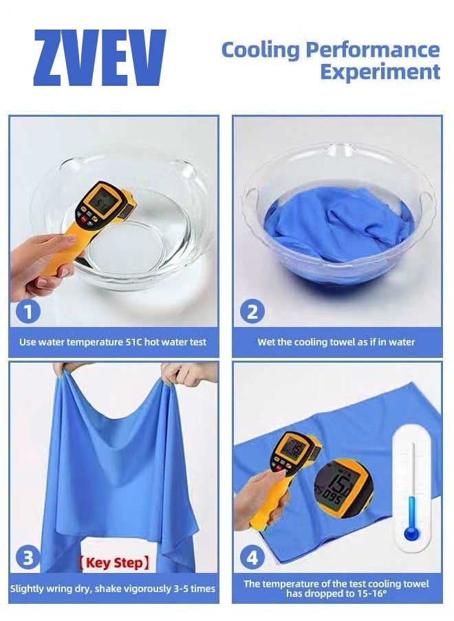 ZVEV 4 PCS Cooling Towels for Neck and Face, Microfiber Breathable Cooling Towels, Instant Cooling Relief Towel, Soft Chilly Towel for Yoga, Golf, Gym, Camping, Running, Workout and More Activities - Image 4