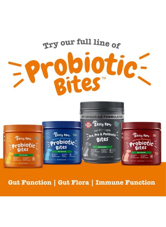 Zesty Paws - Probiotics for Dogs - Digestive Enzymes for Gut Flora, Digestive Health, Diarrhea & Bowel Support - Clinically Studied DE111 - Dog Supplement Soft Chew for Pet Immune System - Adv, 90ct - Image 1