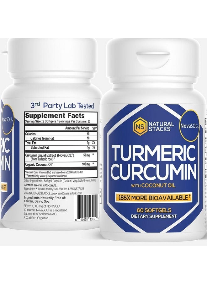 Turmeric Curcumin - 185x More Bioavailable - Supports Joint Health, Heart and Brain Function, Immunity - 100mg Organic Coconut Oil for Rapid Absorption - 60 Soft Gels - pzsku/Z547CBFB79C7E3736F342Z/45/_/1735907920/1228e7bf-5434-4458-a219-b1782fd318ab