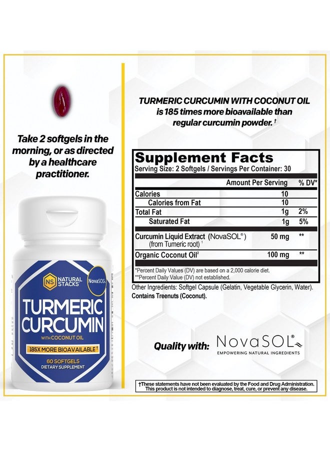 Turmeric Curcumin - 185x More Bioavailable - Supports Joint Health, Heart and Brain Function, Immunity - 100mg Organic Coconut Oil for Rapid Absorption - 60 Soft Gels - pzsku/Z547CBFB79C7E3736F342Z/45/_/1735907926/19fcf6c3-dd9e-403f-89c2-508611520ece