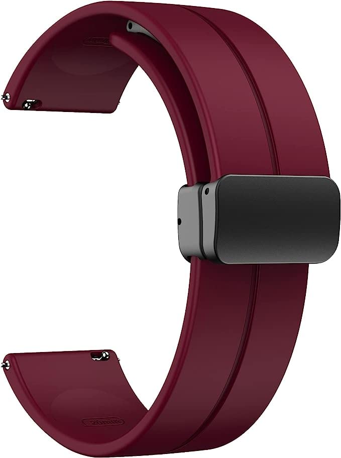 Printme 22 mm Silicone Magnetic Watch Straps Belt Band Compatible with Noise ColorFit Ultra/Ultra 2, Pro 3, Active/GPS, Buzz, Core, Nav & Nav+, Endure Smartwatch Straps, (Maroon) - Image 1