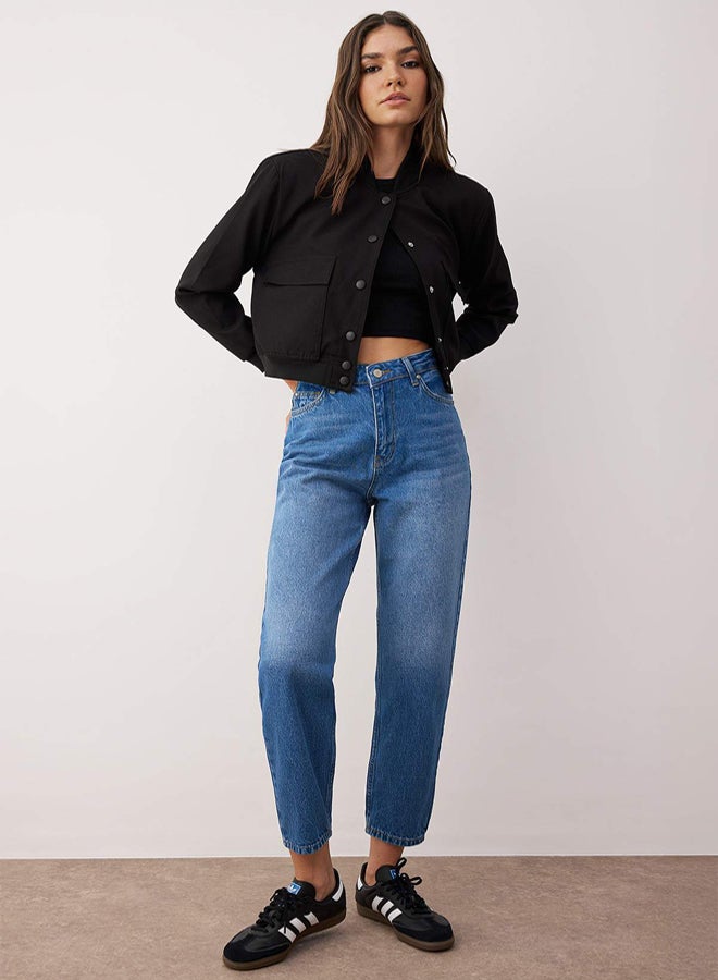 trendyol Blue High Waist Mom Jeans - Image 1
