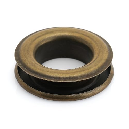 CRAFTMEMORE 3/4" (19MM) ID Grommets Eyelets with Washers for Clothes, Leather, Canvas Pack of 25 Sets (Antique Brass) - Image 3