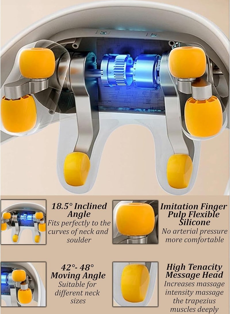 RATSAW Shiatsu Neck Shoulder Massager With Heat Relieve Tension Target Acupoints Spa-Quality 6D Extra Large Massage Head Wearable Design Ideal Pain Relief Muscle Relaxation Stress Reduction - Image 4