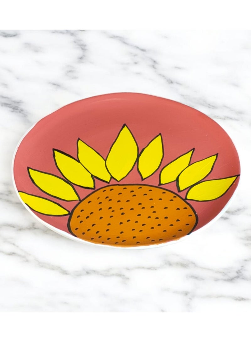 كلور زون بوتري طبق مستدير من الفخار (30 سم) للزنيه و التعليق (فقط) رسم يدوي - Image 1