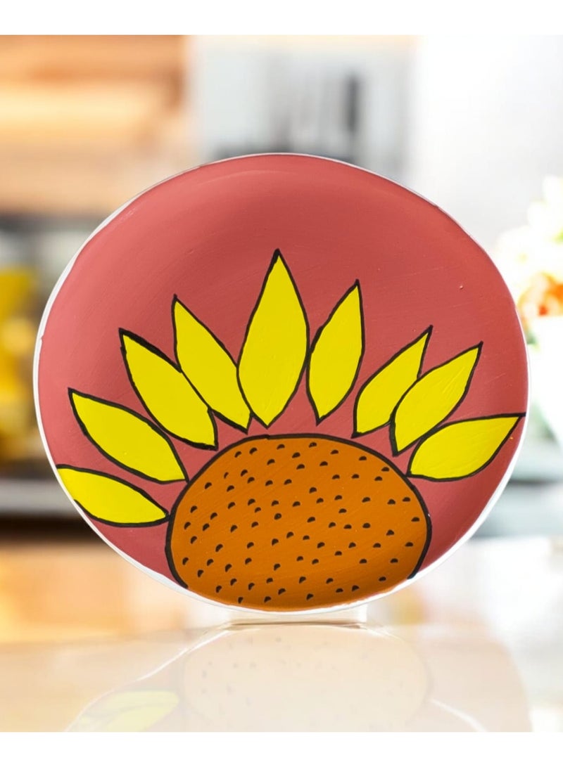 كلور زون بوتري طبق مستدير من الفخار (30 سم) للزنيه و التعليق (فقط) رسم يدوي - Image 2