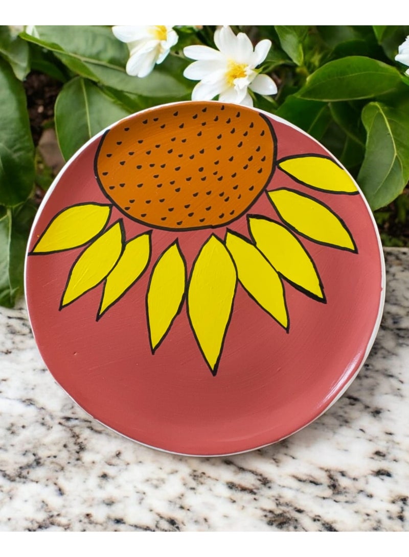 كلور زون بوتري طبق مستدير من الفخار (30 سم) للزنيه و التعليق (فقط) رسم يدوي - Image 3