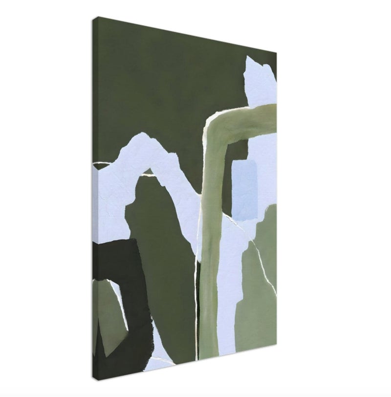 TNESSENTIAL Green Blue Abstract Print | Olive Sage Painterly Wall Art – Canvas or Framed Canvas - Image 5