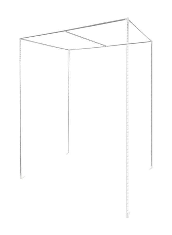 Kllkmmws Canopy Bed Frame, Bed Canopy Frame Poles Corner Bracket, Post 4 Corner Bed Poles Netting Bracket Stainless Steel Silver Post with Accessories(King) - Image 1