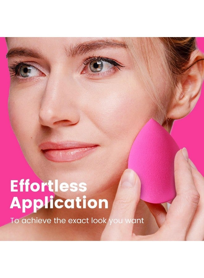 BEAKEY 5 Pcs Makeup Sponges, Latex-Free Beauty Sponge For Flawless Liquid, Cream, And Powder Application, Rose Pink Sponges - Image 5