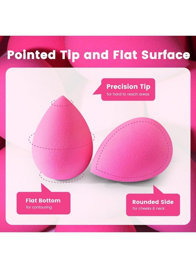 BEAKEY 5 Pcs Makeup Sponges, Latex-Free Beauty Sponge For Flawless Liquid, Cream, And Powder Application, Rose Pink Sponges - Image 3