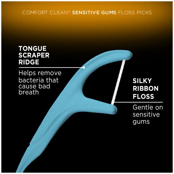 Dentek Floss Picks Comfort Clean Sensitive Gums Floss Picks, Soft & Silky Ribbon, 150 ct (Pack of 1) - Image 3