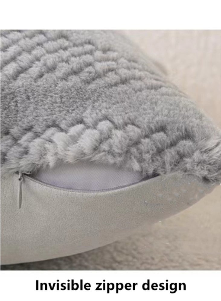 Kutis 4-Pieces Sofa Throw Pillow Covers Pillow Covers Decorative Cushion Cover Polyester Grey 45x45 cm - Image 5