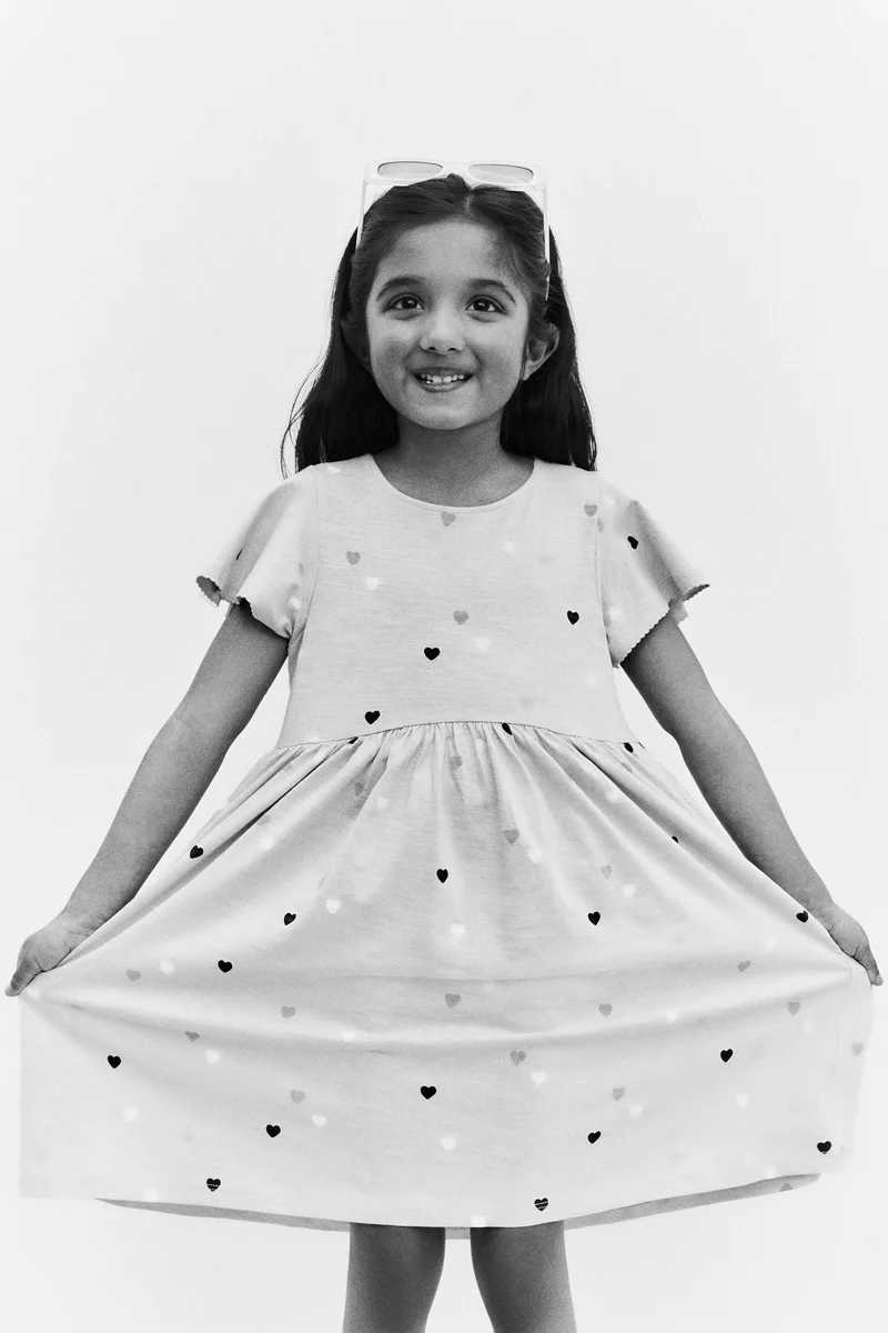 H&M Flutter-sleeved cotton dress