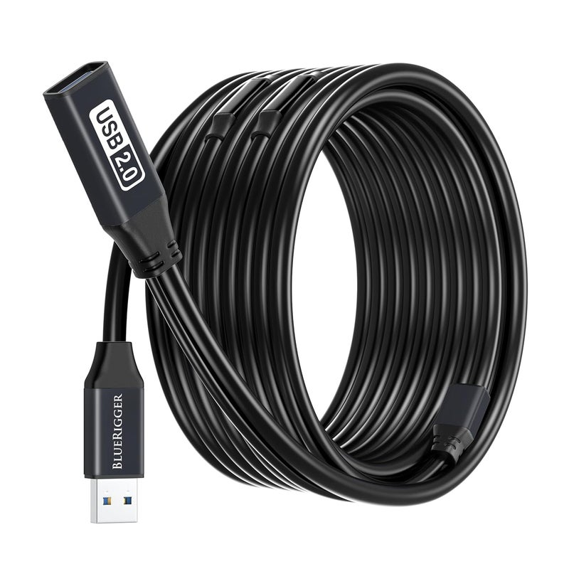 بلو ريجر كابل تمديد USB من (75 قدم/22 متر، مكرر USB 2.0 نشط طويل، من ذكر إلى أنثى، كابل نقل بيانات) - لوحدات التحكم في الألعاب والطابعة والكاميرا ولوحة المفاتيح ومحركات الأقراص الصلبة - Image 1