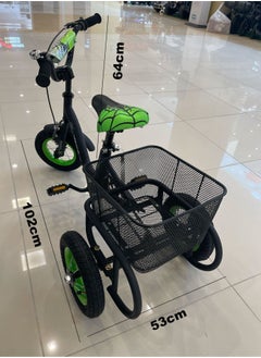 Generic 100% Assembled Tricycle 10-Inch Children's 3-Wheel Bicycle With Basket On The Back  - Image 2