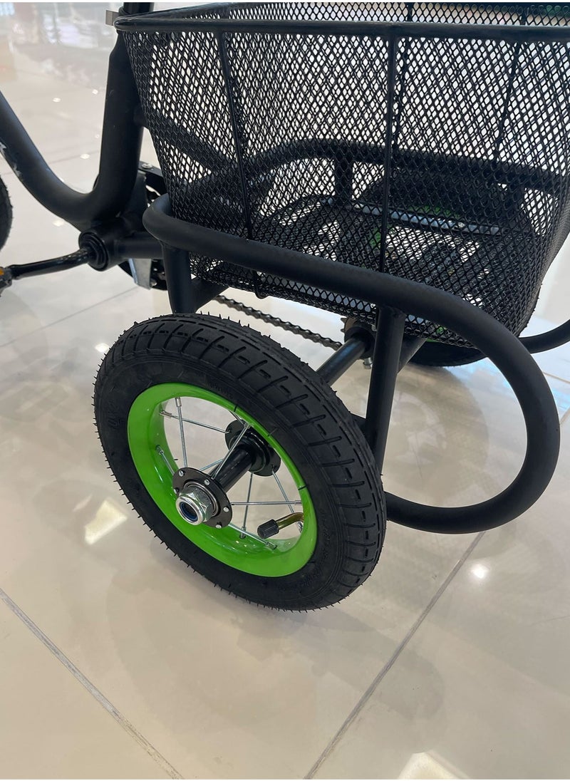 100% Assembled Tricycle 10-Inch Children's 3-Wheel Bicycle With Basket On The Back  - Image 5
