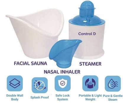 Control D All-in-One Steamer for Cold and Cough - Inhaler Vaporizer, Facial Steamer for Face and Nose, Water Vaporizer for Kids and Adults, White - Image 2