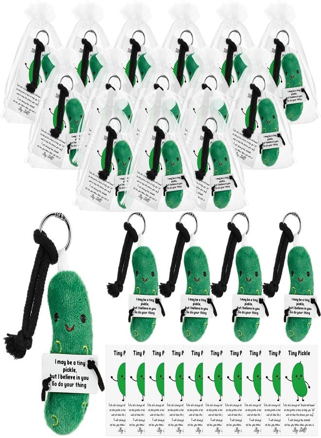 Hotop 30 Pack Christmas Employee Appreciation Gift Positive Inspirational Pickle Keychain with Support Funny Card Organza Bag Emotional Gift for Staff Coworker Teacher Medical Assistant Week Nurse - Image 1