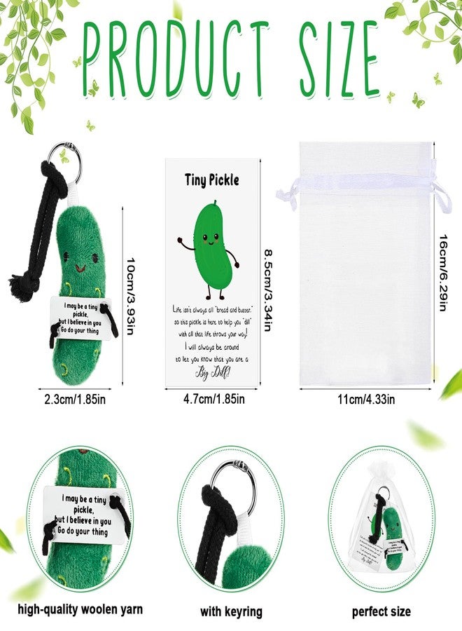 Hotop 30 Pack Christmas Employee Appreciation Gift Positive Inspirational Pickle Keychain with Support Funny Card Organza Bag Emotional Gift for Staff Coworker Teacher Medical Assistant Week Nurse - Image 2