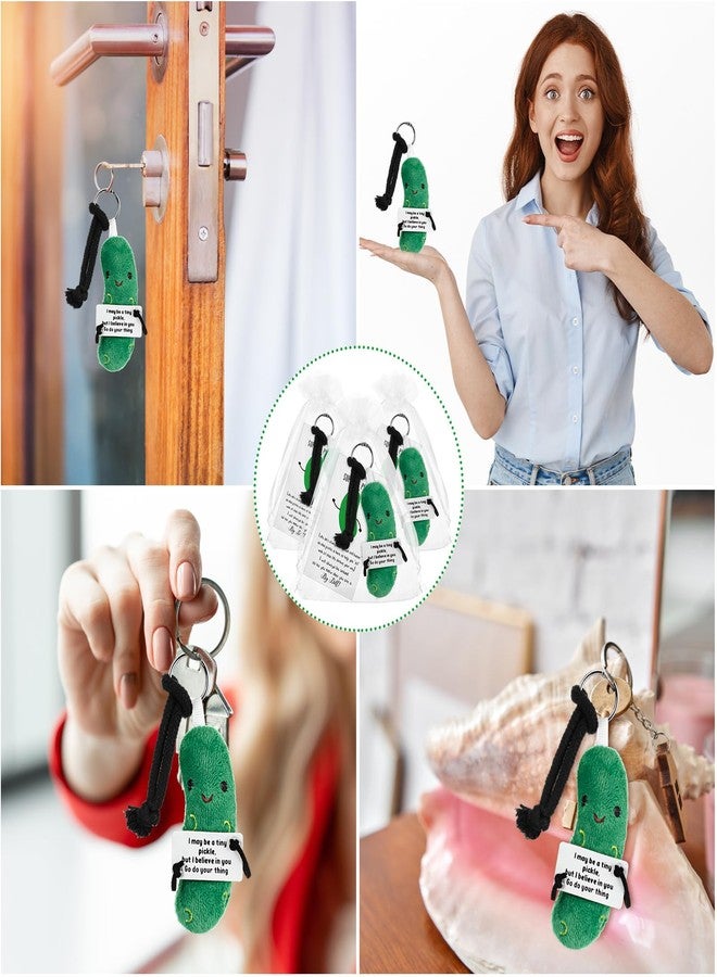 Hotop 30 Pack Christmas Employee Appreciation Gift Positive Inspirational Pickle Keychain with Support Funny Card Organza Bag Emotional Gift for Staff Coworker Teacher Medical Assistant Week Nurse - Image 5