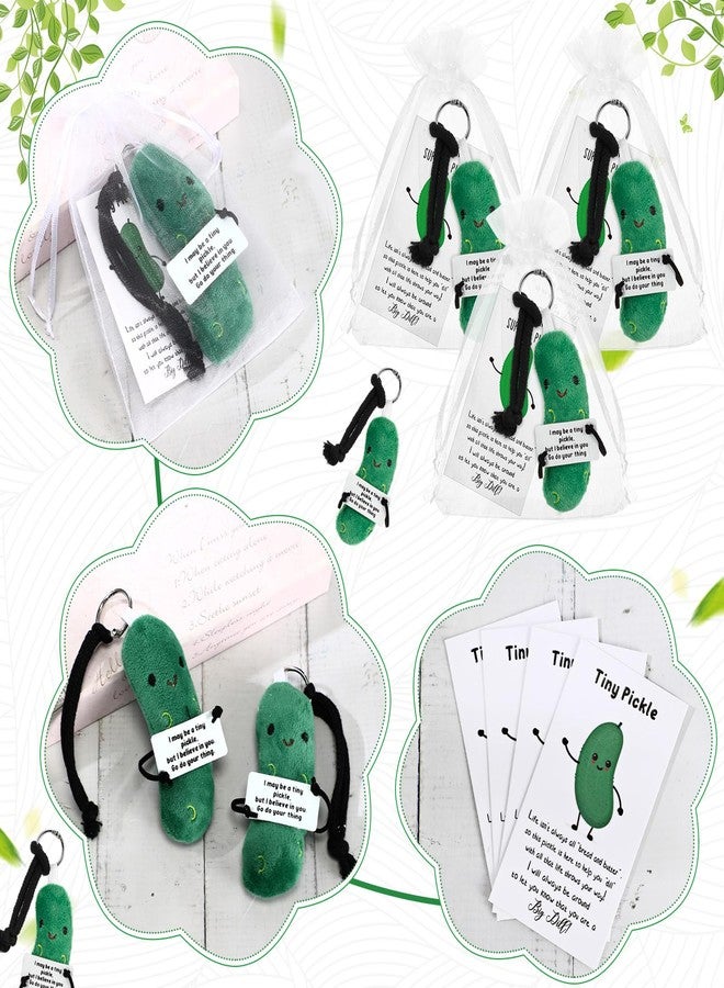 Hotop 30 Pack Christmas Employee Appreciation Gift Positive Inspirational Pickle Keychain with Support Funny Card Organza Bag Emotional Gift for Staff Coworker Teacher Medical Assistant Week Nurse - Image 4