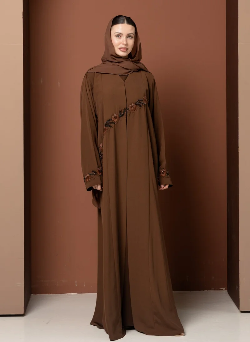 Front open abaya with sheila