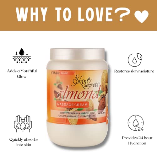 Skin Secrets Almond Massage Cream with Almond Oil| Moisturizes and Keeps skin youthful| Paraben free, Cruelty-free & Vegan| 800gm - Image 4
