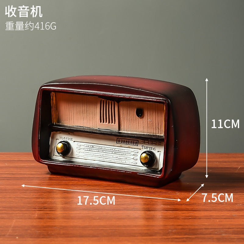 Generic Vintage Resin Decor Miniature Props Camera Phonograph Radio