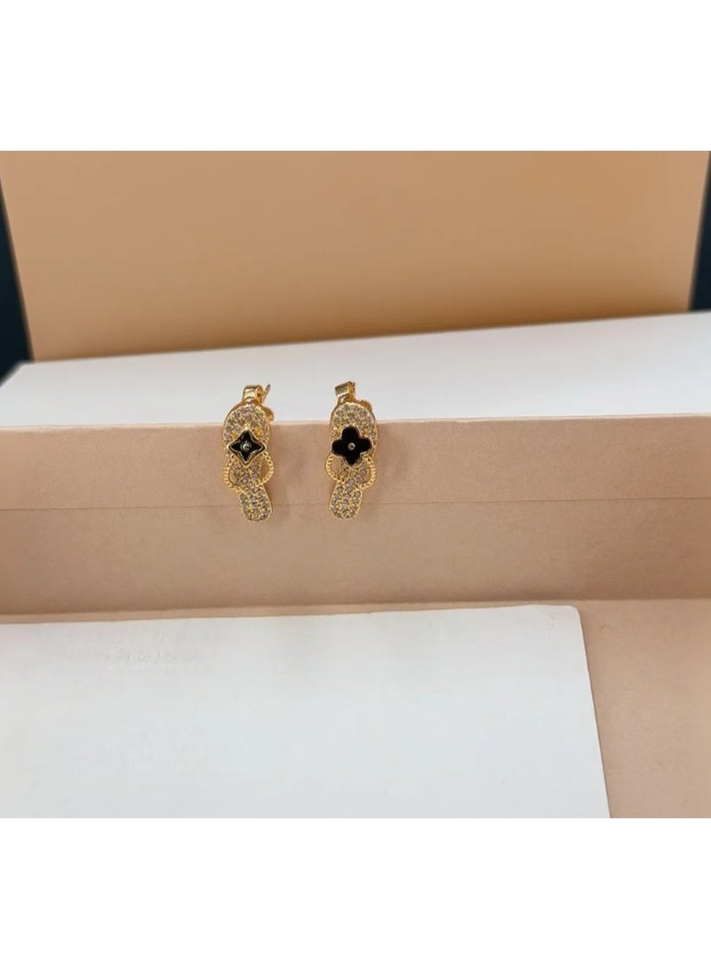 Earrings all copper gold-plated, fashionable, generous, and beautiful