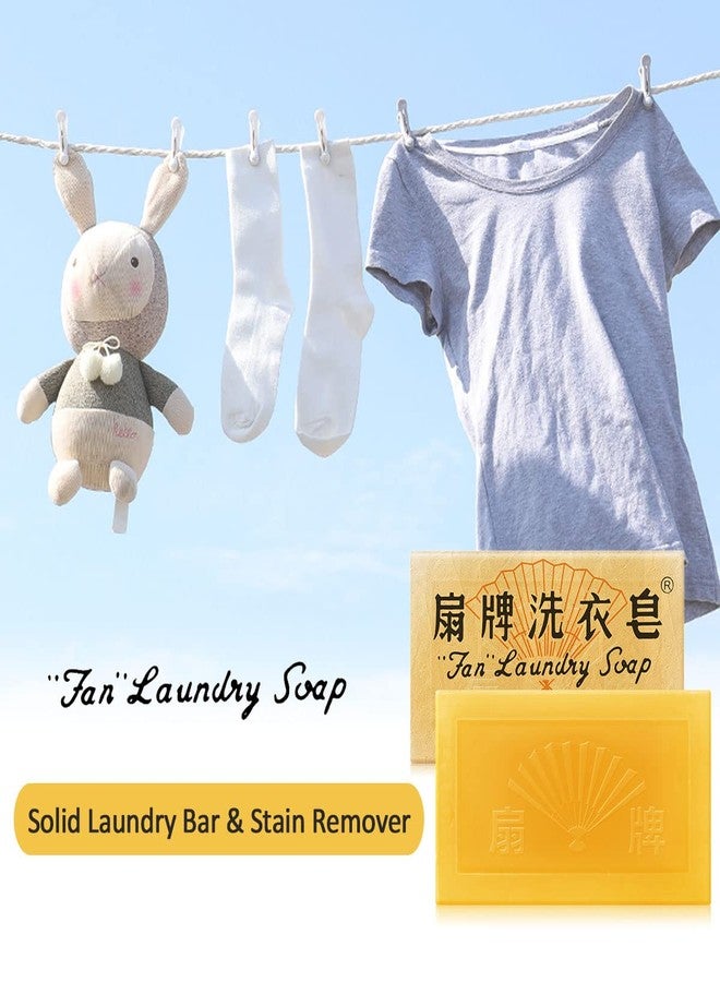 BEE & FLOWER Fan Laundry Soap Bar Laundry Stain Remover Laundry Bar Soap for Clothes Underwear Washing (5.3 Oz x 5) - Image 2