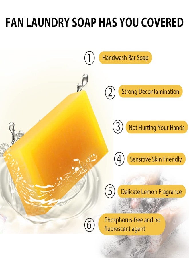 BEE & FLOWER Fan Laundry Soap Bar Laundry Stain Remover Laundry Bar Soap for Clothes Underwear Washing (5.3 Oz x 5) - Image 4