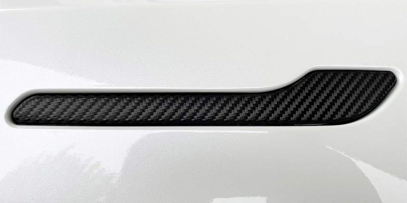Full Door Handle Wrap for Tesla Model 3Y Carbon Fiber Black