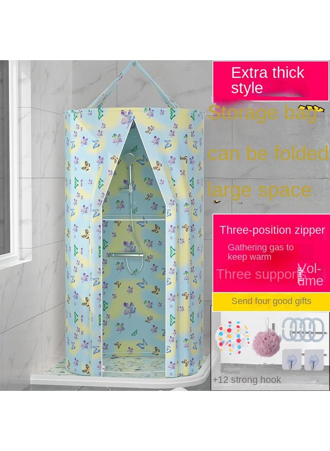 Bluejw Round Bath Cover Warm Thickened Bath Cover Thermal Insulation Bath Account Bath Account Household Winter Shower Curtain Closable For Adults - Image 1