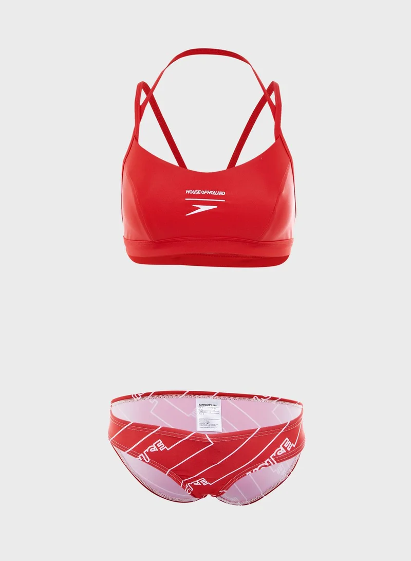 House of Holland x Speedo Monogram Bikini Set