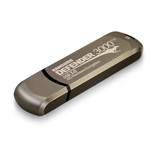 Kanguru Defender 3000 – 16 GB Hardware Encrypted Flash Drive - FIPS 140-2 Level 3 Certified - SuperSpeed USB 3.0 – Water Resistant - Image 1