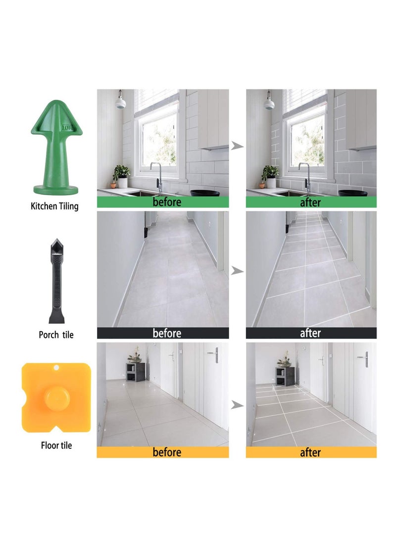 SYOSI 5 قطع، فوهة السد، ملحق، أدوات سد سيليكون، 10R، 13R، أداة إنهاء ختم السيليكون مجموعة كشط الفواصل للبلاط أو الطوب - Image 3