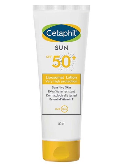 Cetaphil Sun Liposomal Lotion Spf 50+, Moisturizer Sunscreen Face And Body Moisturizer For Sensitive Skin, Very High Protection And Water Resistent, Unscented White 50ml