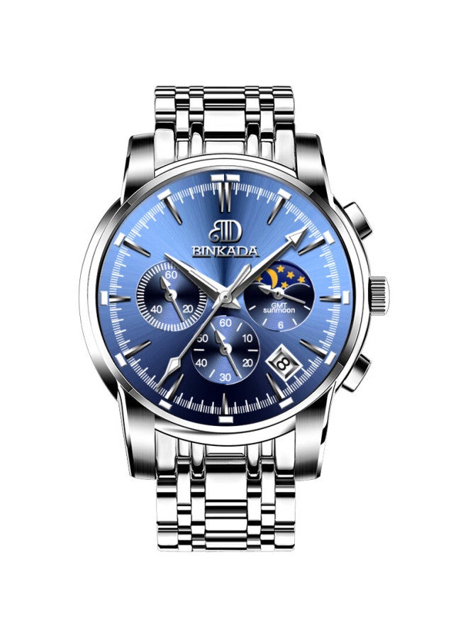 Binkada Men's Watch Student Luminous Moon Phase Multifunction Waterproof Automatic Mechanical Top Ten Brand Christmas Gift - Image 3