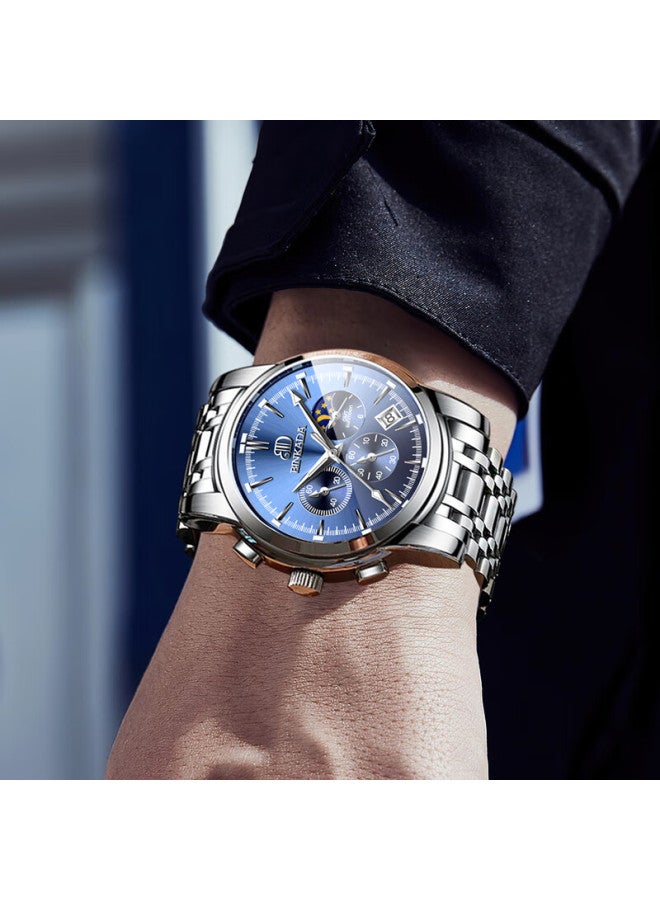 Binkada Men's Watch Student Luminous Moon Phase Multifunction Waterproof Automatic Mechanical Top Ten Brand Christmas Gift - Image 1