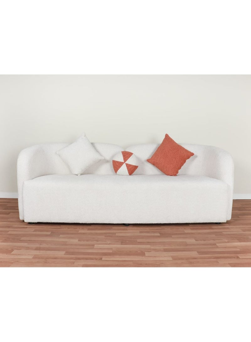 هوم فيو طقم لغرفه المعيشه أنيق مريح مع تصميم فاخر4 قطع - 8 مقاعد - 2 كنبه 3 أفراد - 2 كرسى فرد أبيض \ برتقالى - Image 2