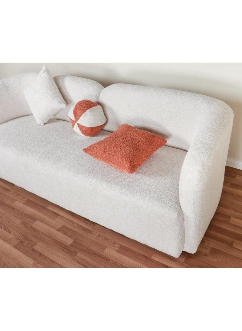 هوم فيو طقم لغرفه المعيشه أنيق مريح مع تصميم فاخر4 قطع - 8 مقاعد - 2 كنبه 3 أفراد - 2 كرسى فرد أبيض \ برتقالى - Image 4