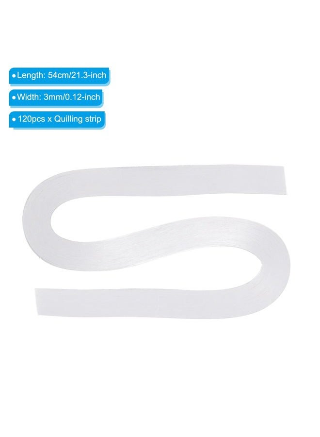 PATIKIL Quilling Strips Paper 120pcs 1/8"(3mm) 54cm Origami Paper Quilling Strip for Art DIY Hand Craft Christmas White - Image 2